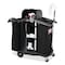 Rubbermaid Commercial Hi-Security Housekeeping Cart, 2-Shelf, 22w x 51.75d x 53.5h, Blk/Slvr FG9T7800BLA - alternate 5